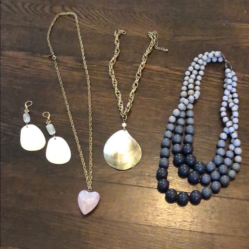 Bundle of 3 necklaces and 1 pair of earrings